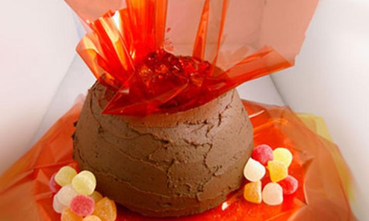 Volcano birthday cake