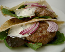 Lamb in pita pockets