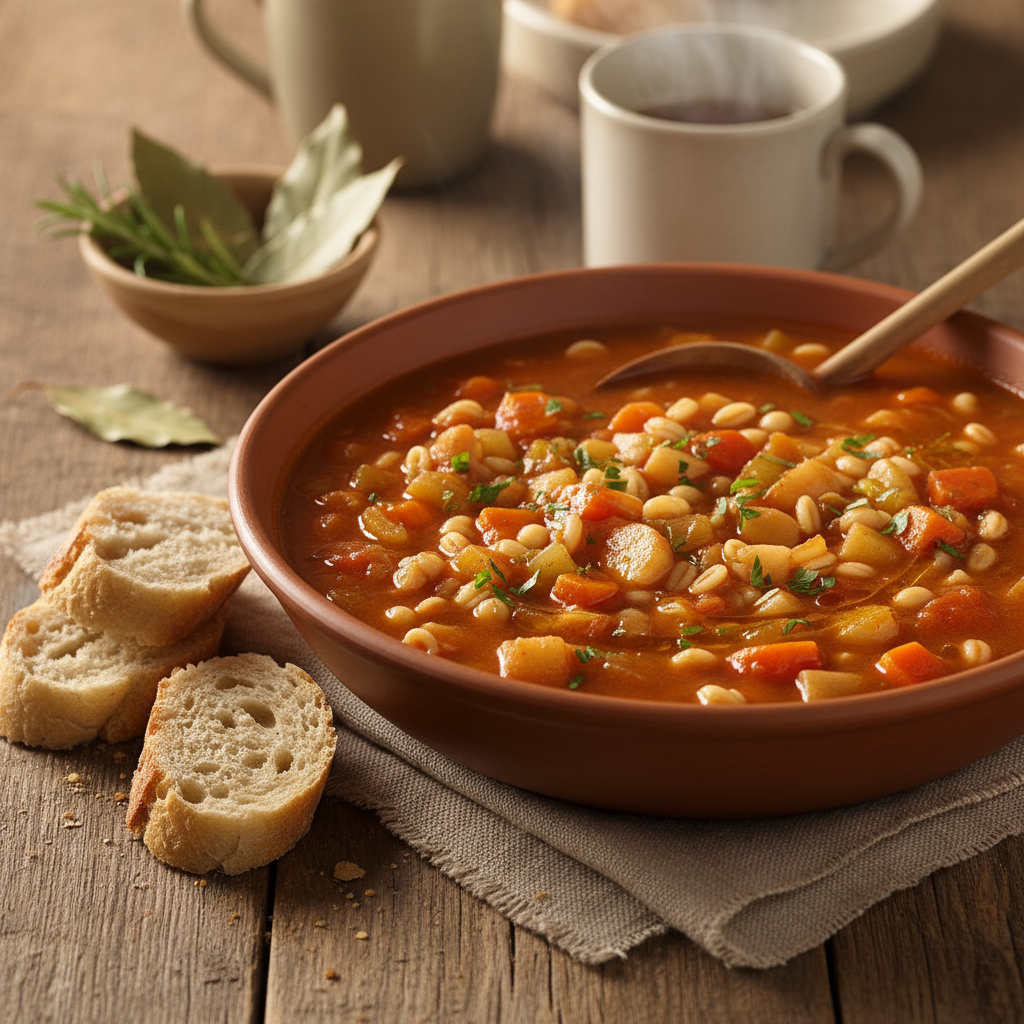 Winter minestrone with risoni