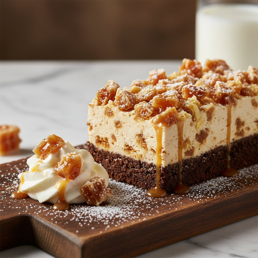 No bake honeycomb slice