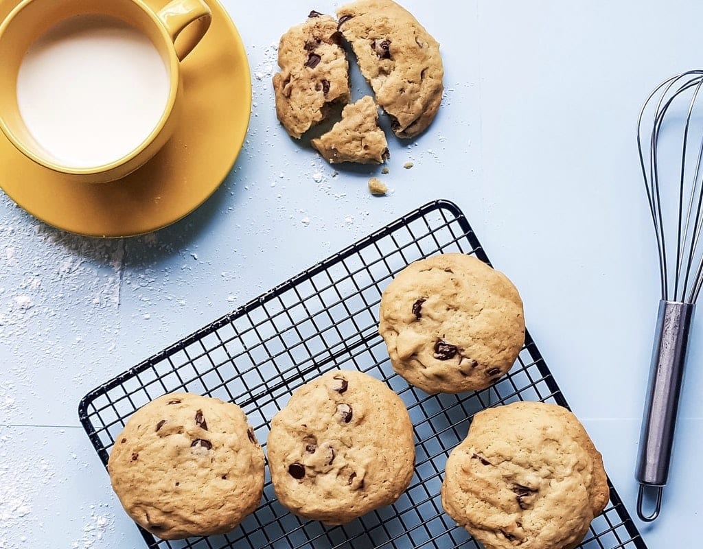 Chewy choc-banana cookies