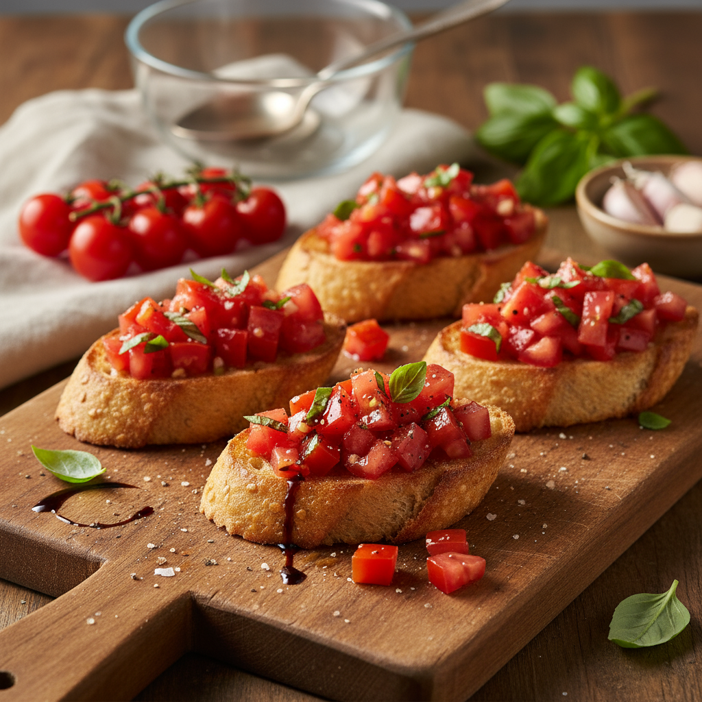 Sunday night tomato bruschetta