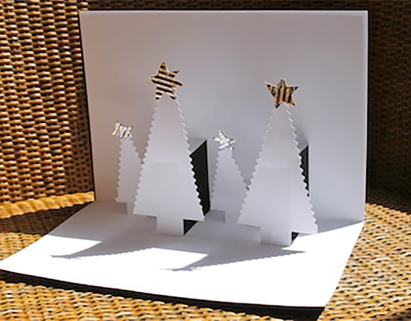 Woodland diorama Christmas card