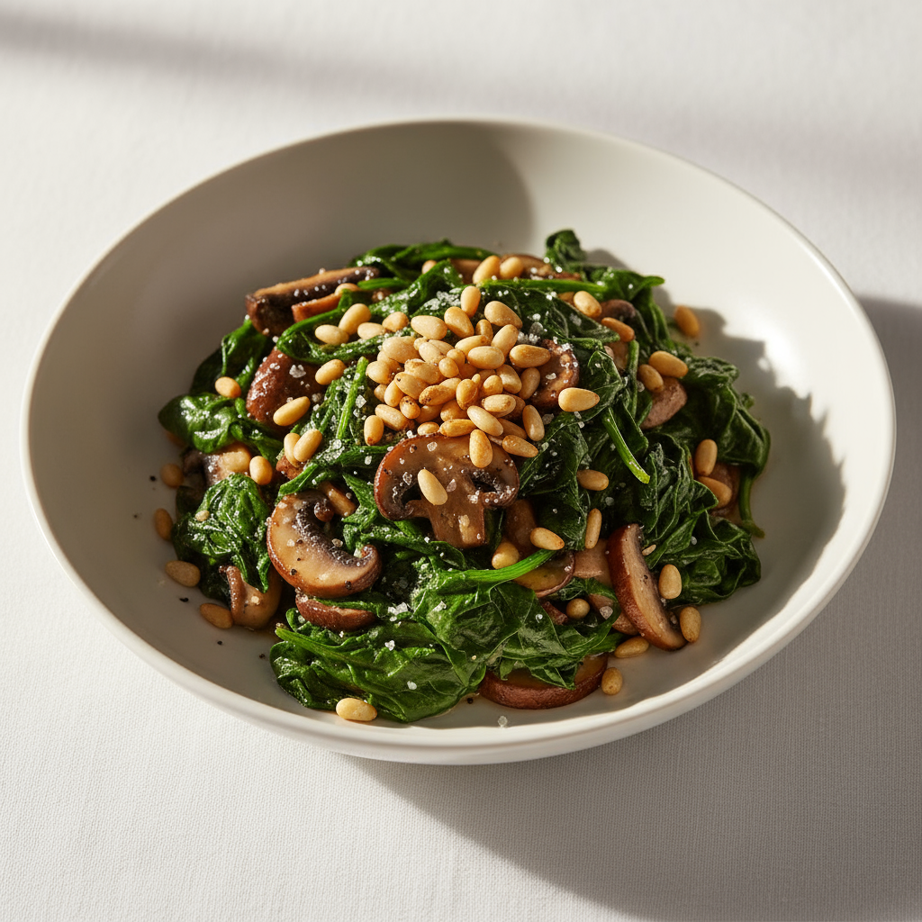 Spinach and mushroom saute