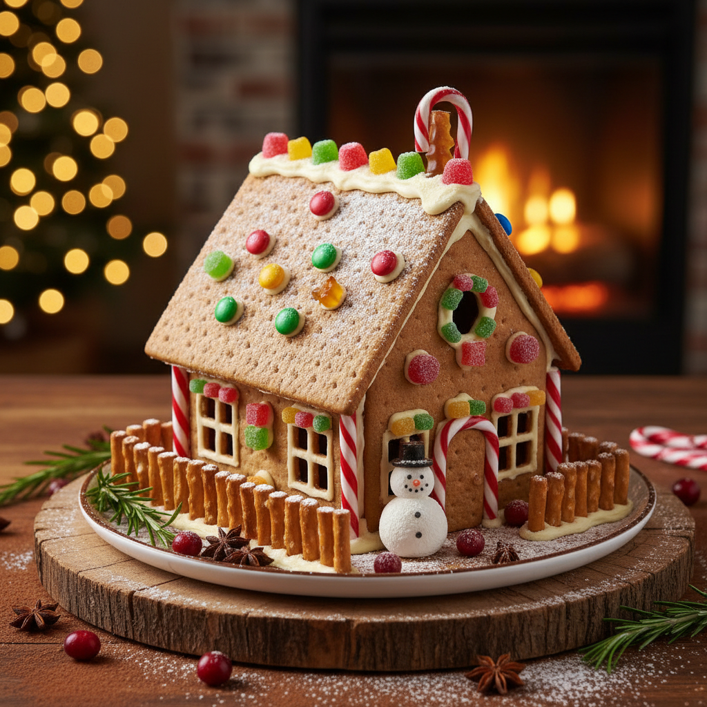 No-bake gingerbread house
