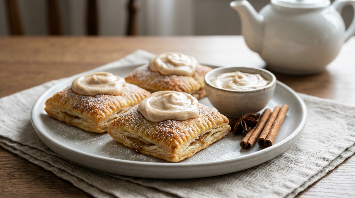 Apple pastries with spiced cream cheese frosting