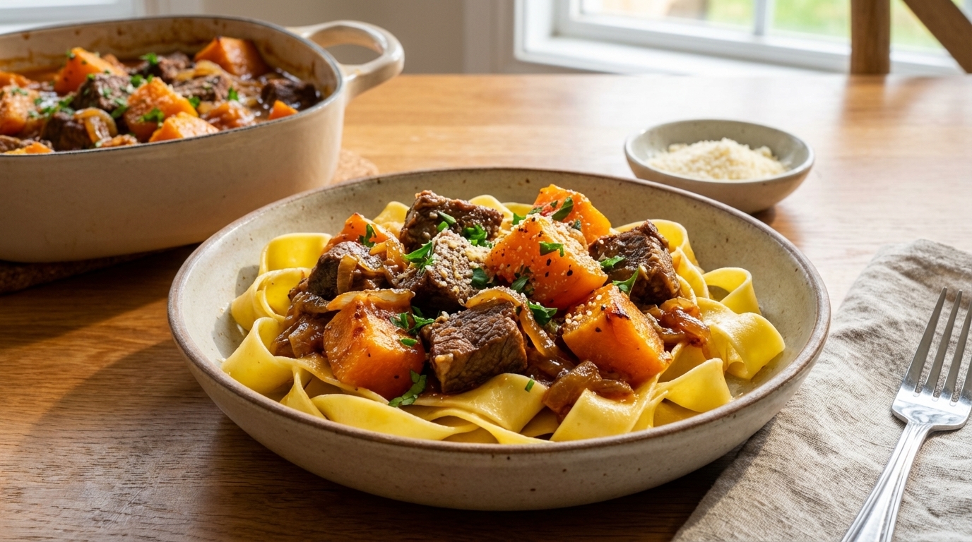 Beef and pumpkin casserole