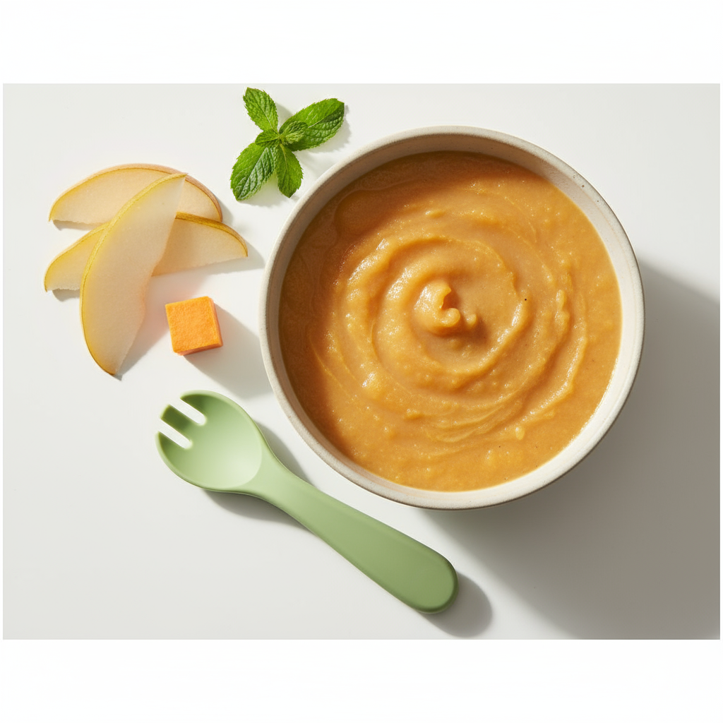 Sweet potato and pear puree