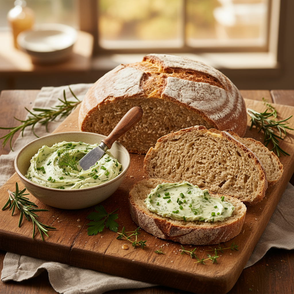 Soda bread with herbed butter