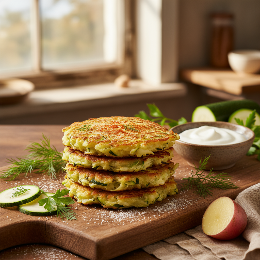 Zucchini and potato fritters