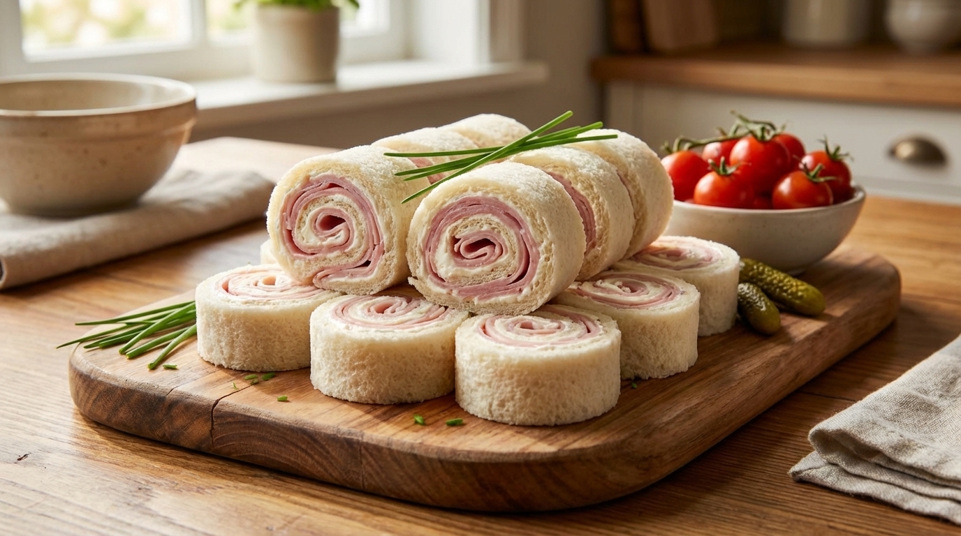 Ham and cream cheese pinwheel sandwiches