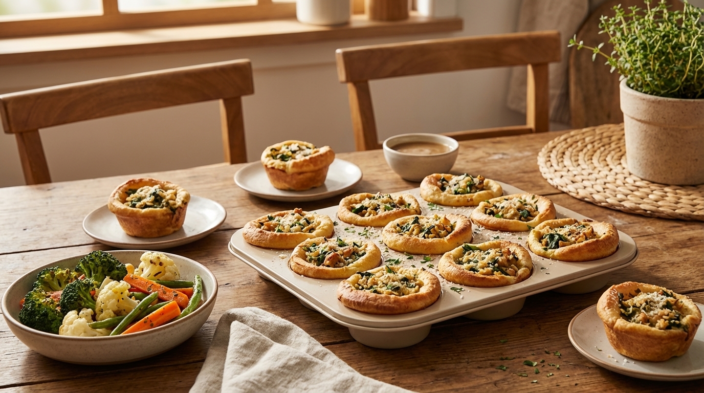 Chicken and rice mini pot pies