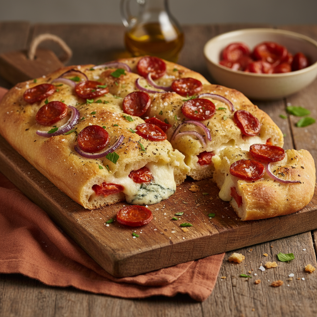 Tomato and dolcelatte focaccia
