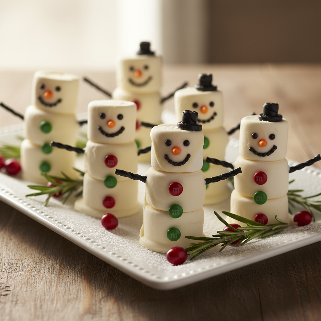 Snowman marshmallow pops