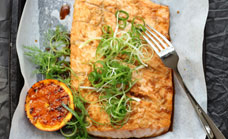 Baked salmon with orange and ginger