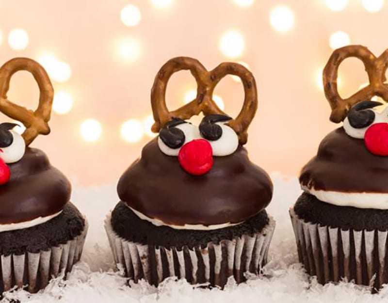 xmas reindeer cupcakes