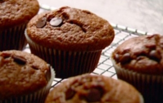 Double choc chip muffins
