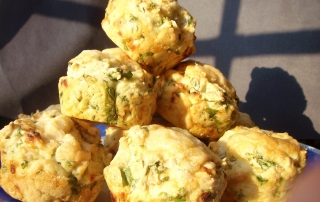 Mini olive and feta muffins