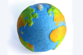 Make a paper mache world globe