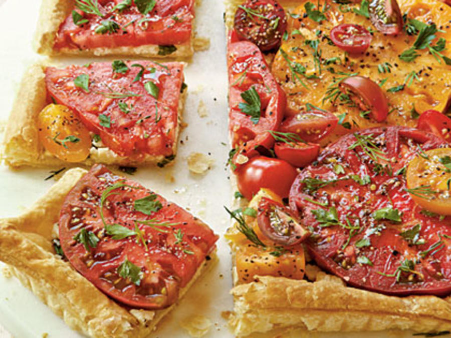 Cheese and tomato finger puffs