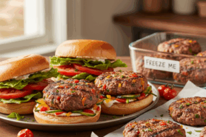Veggie-packed Beef Burgers