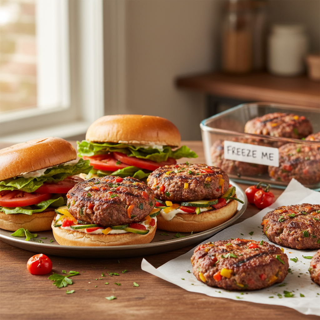Veggie-packed Beef Burgers