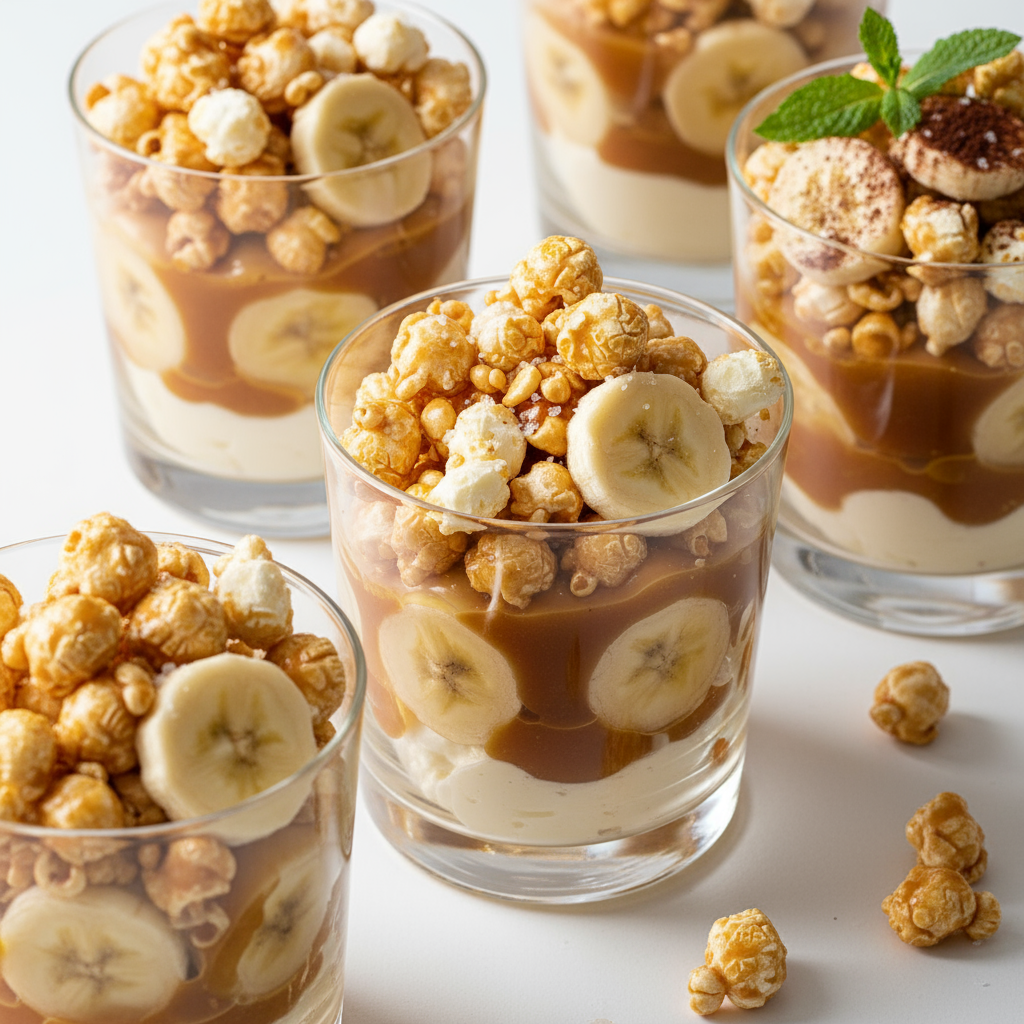 Easy salted caramel and banana cups
