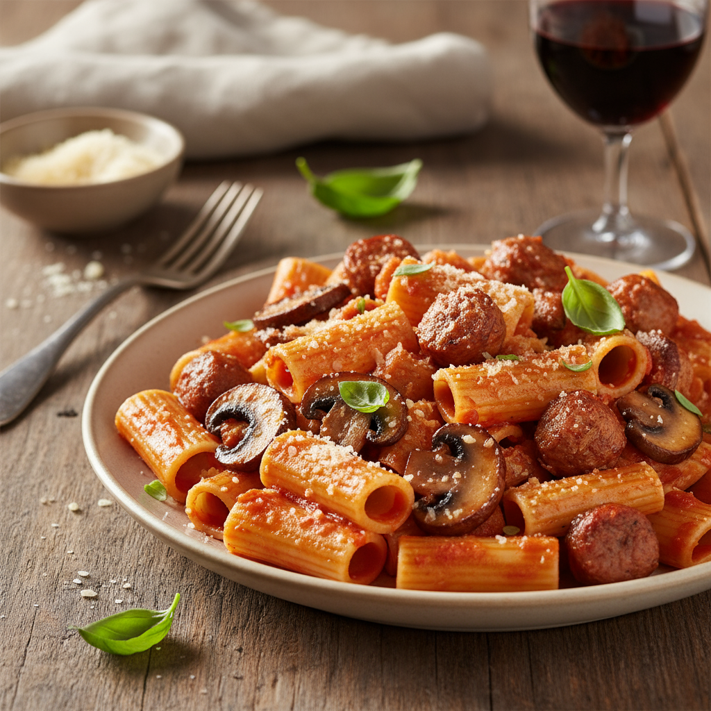Sausage and mushroom pasta