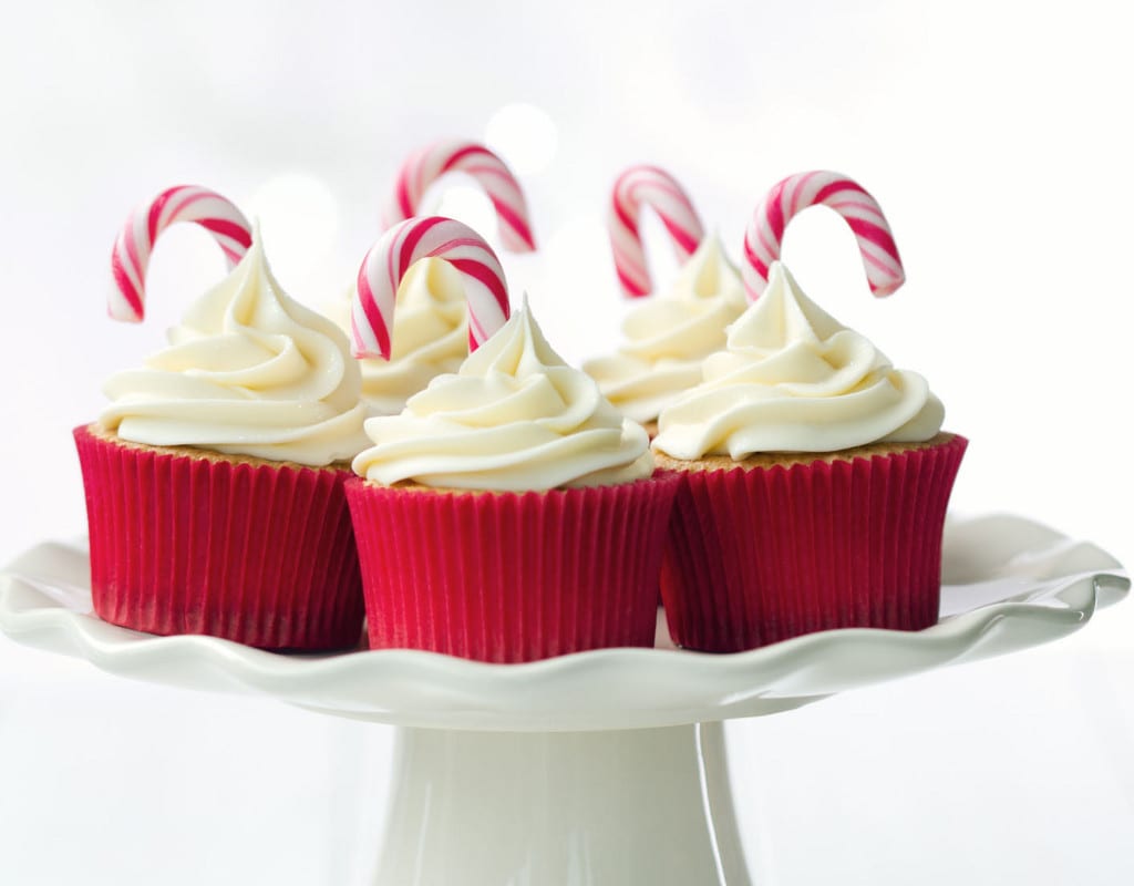 Candy cane cupcakes