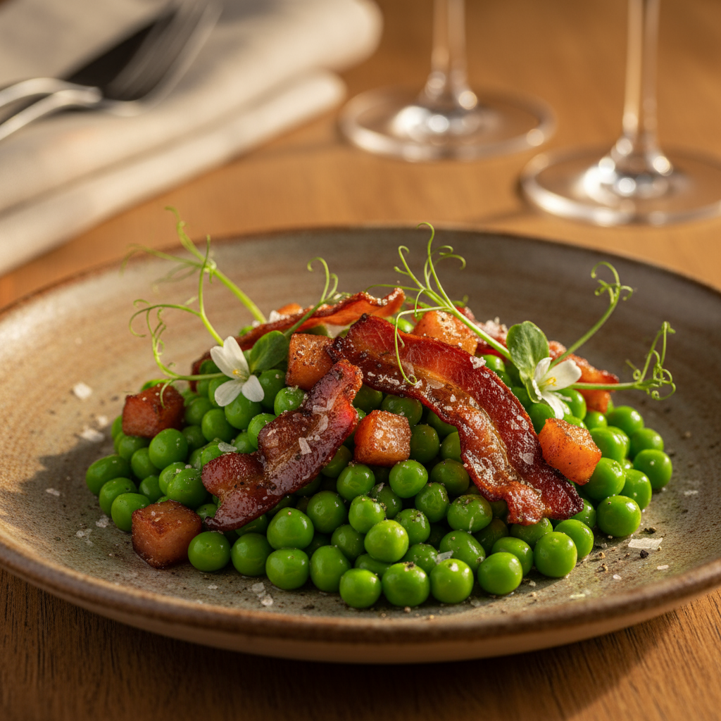 Peas and bacon