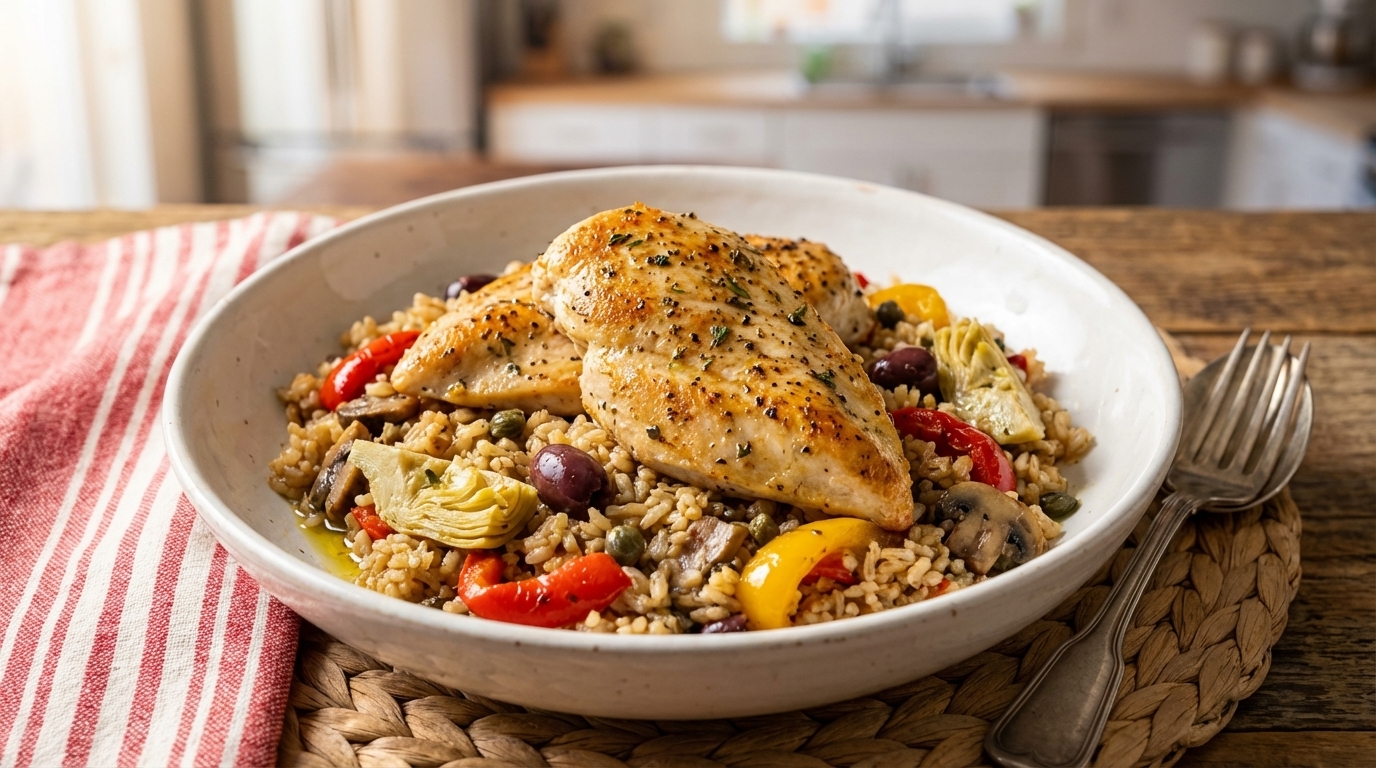 Chicken and antipasto rice