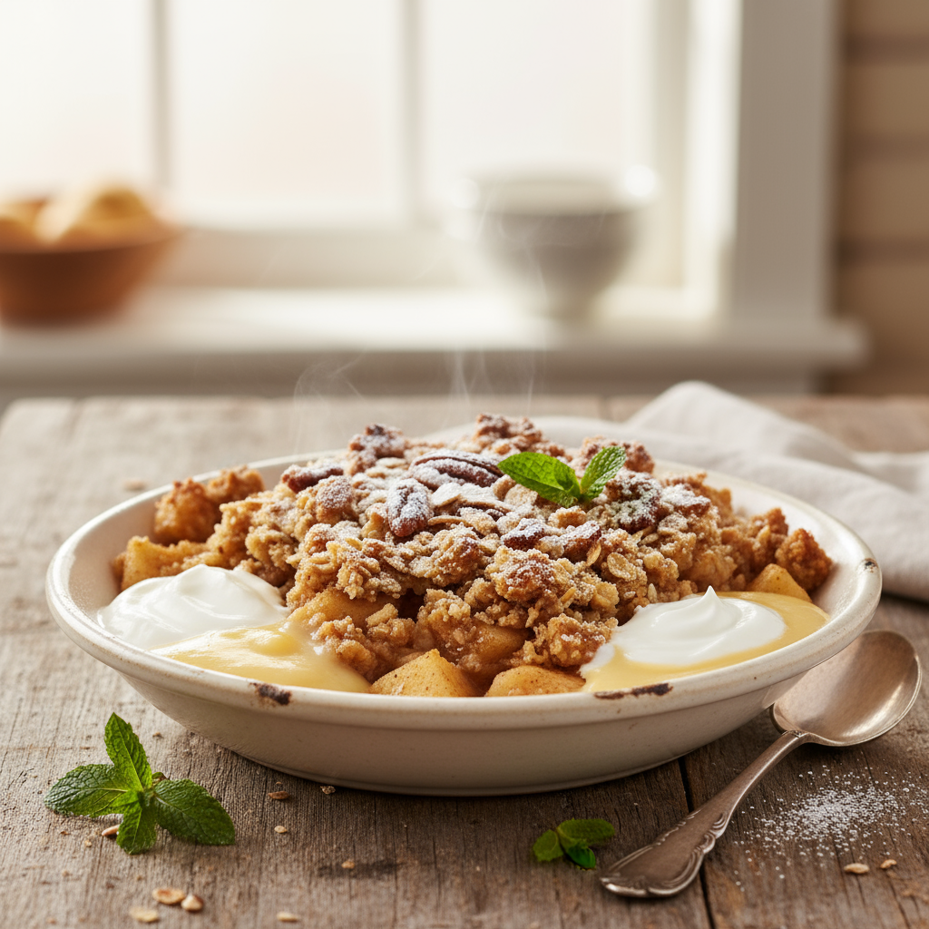 Gluten-free apple crumble