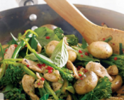 Chicken and asian greens stirfry