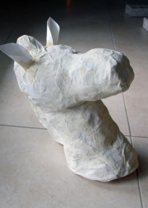 Make a paper mache horse pencil holder