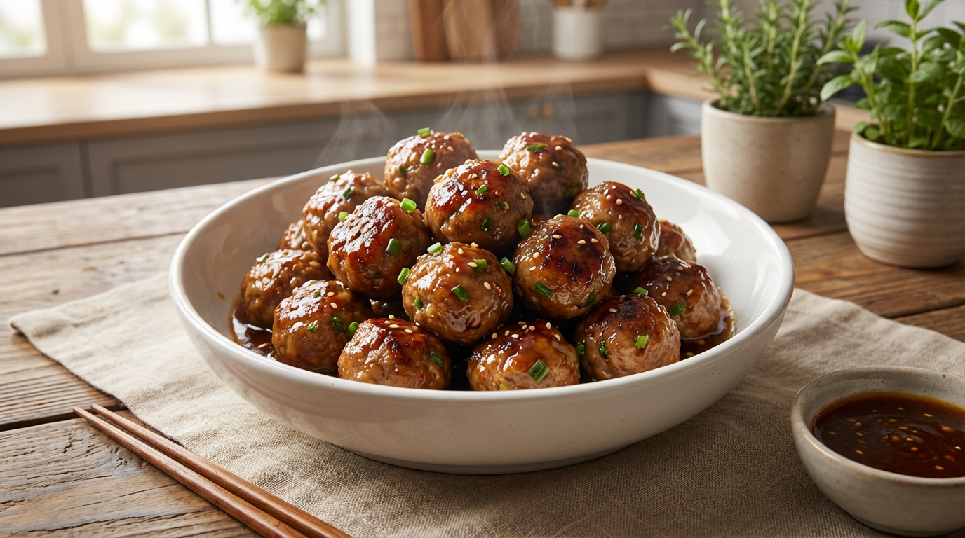 Healthy glazed meatballs