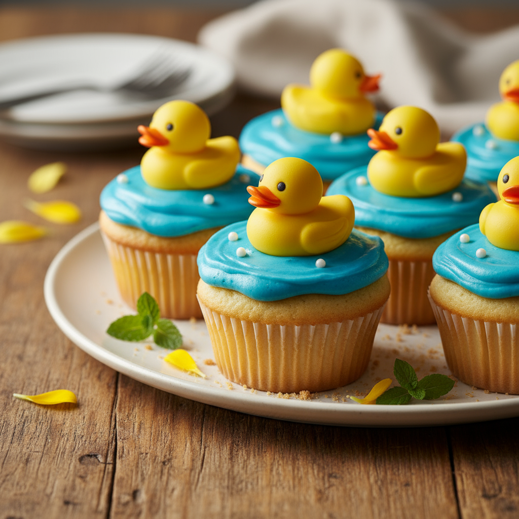 Rubber duckie cupcakes