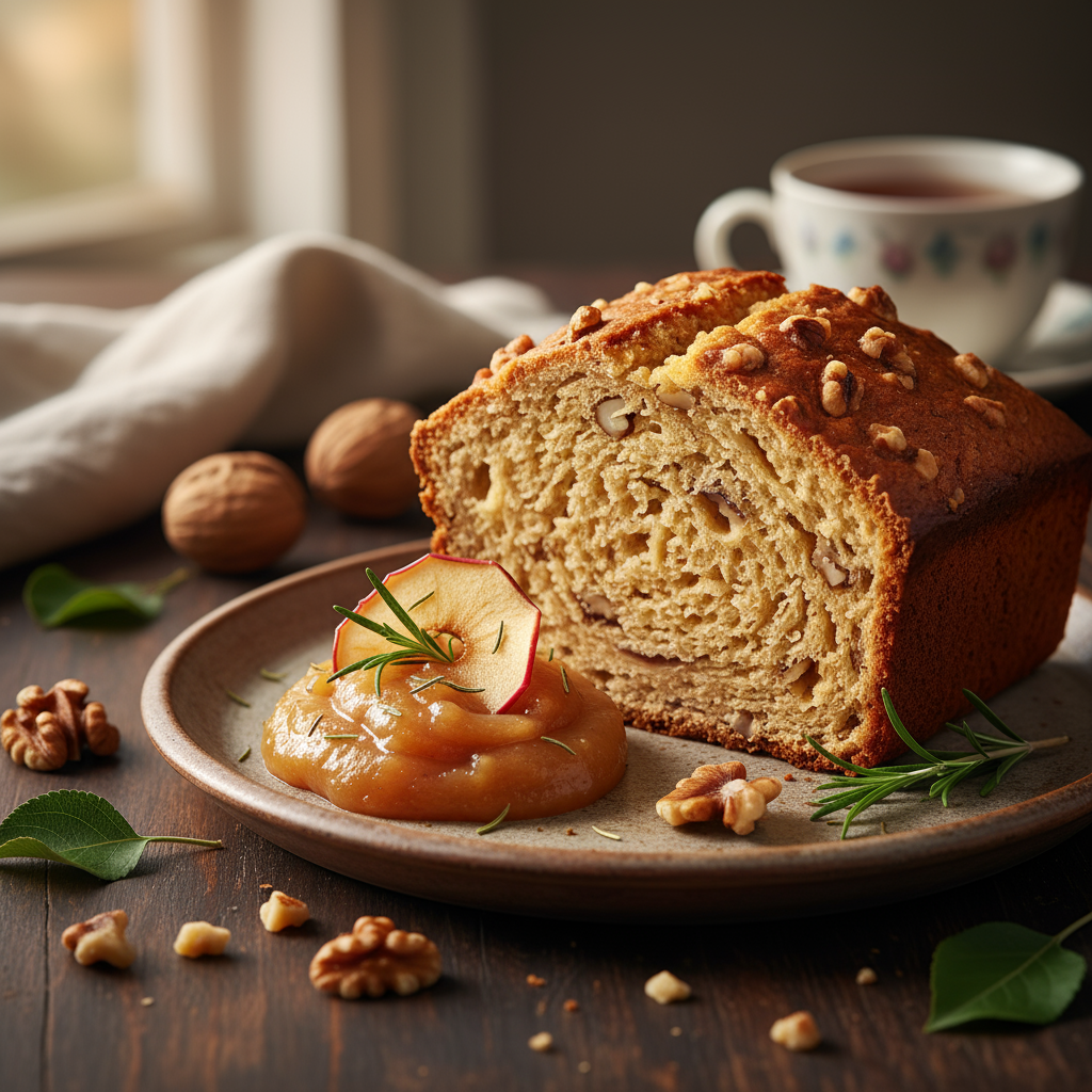 Walnut loaf with apple butter
