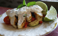 Chicken, lime and avocado tortillas