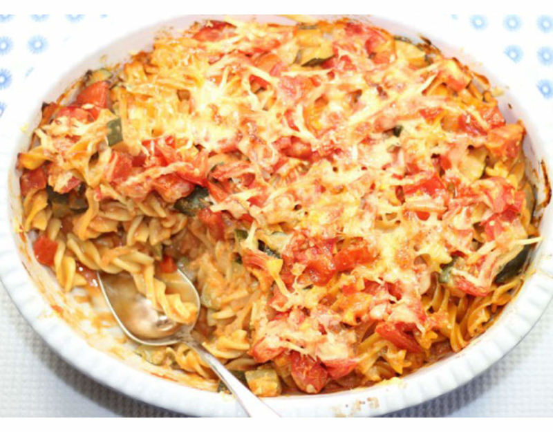 Creamy zucchini pasta bake