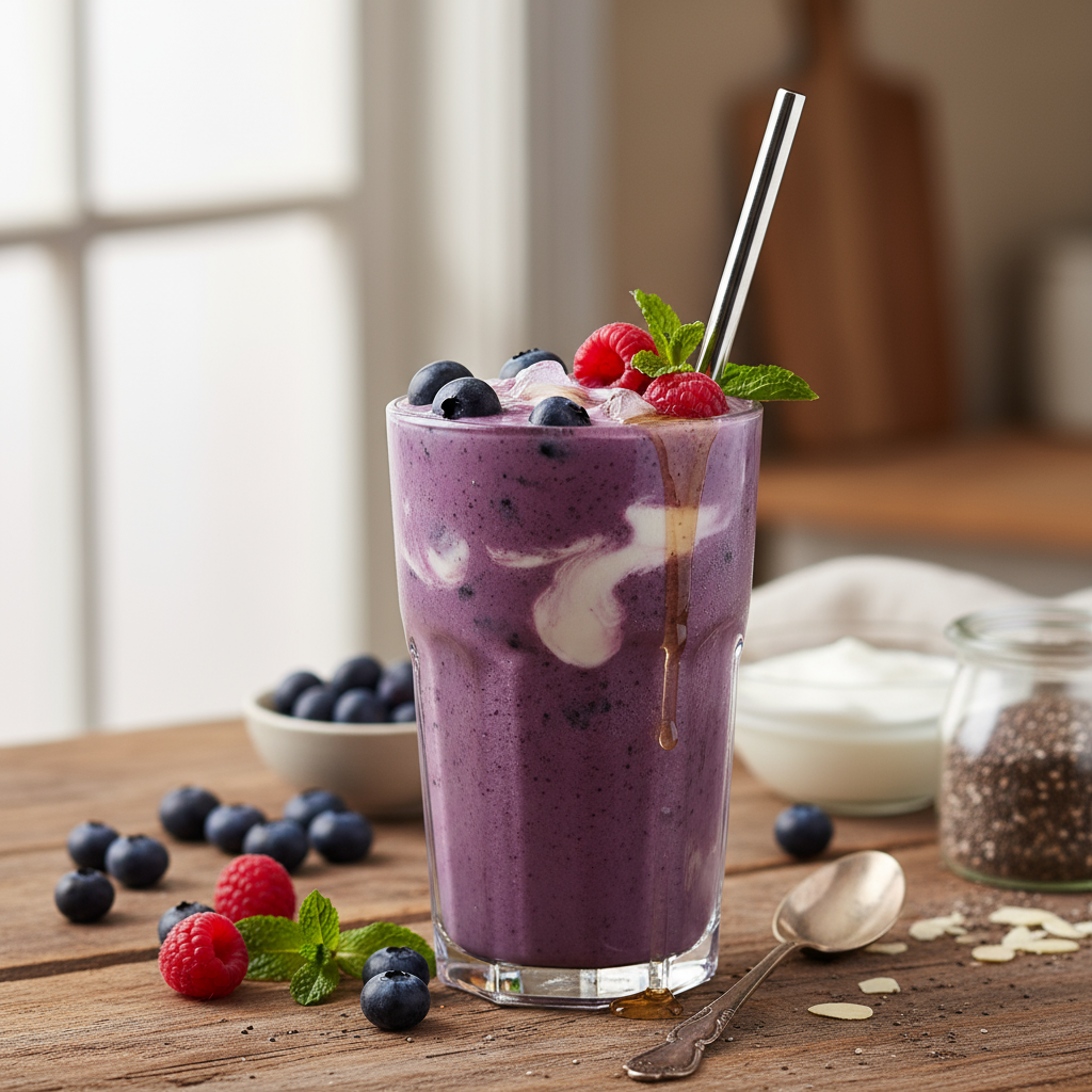 Blueberry and yoghurt smoothie