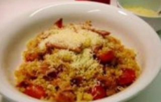 Spaghetti with crunchy bits