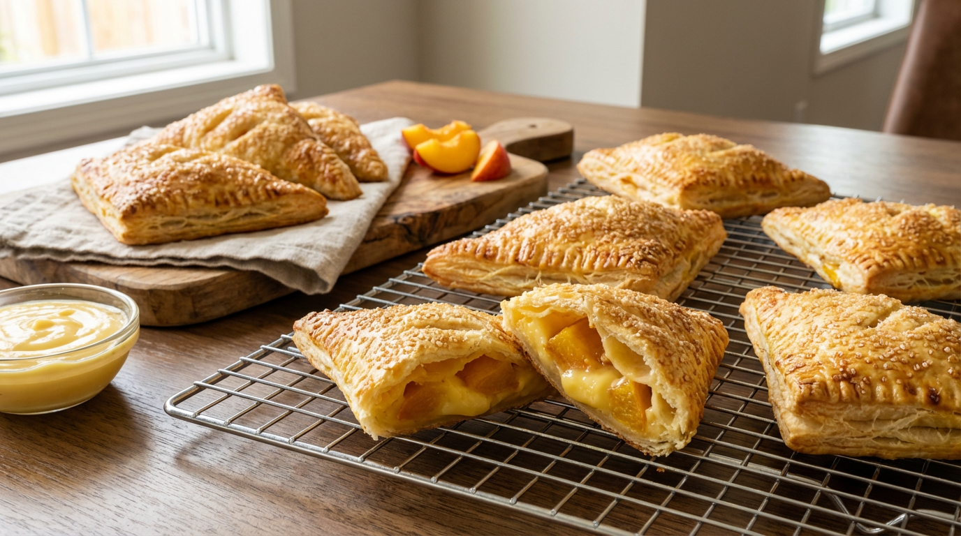 Fruit and custard turnovers
