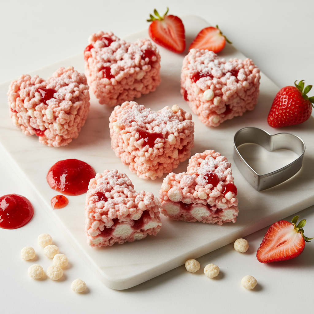 Strawberry Rice Bubbles hearts