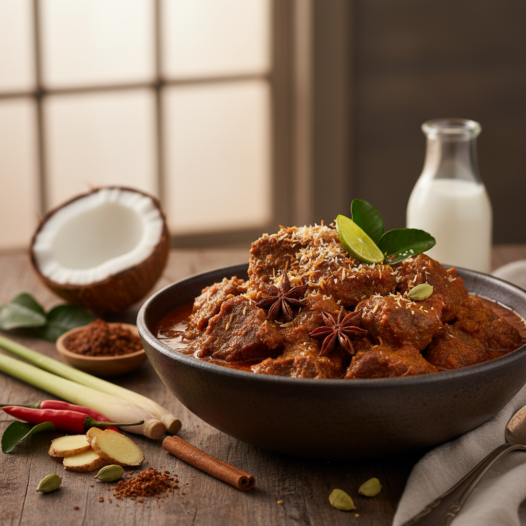 Slow cooker beef rendang
