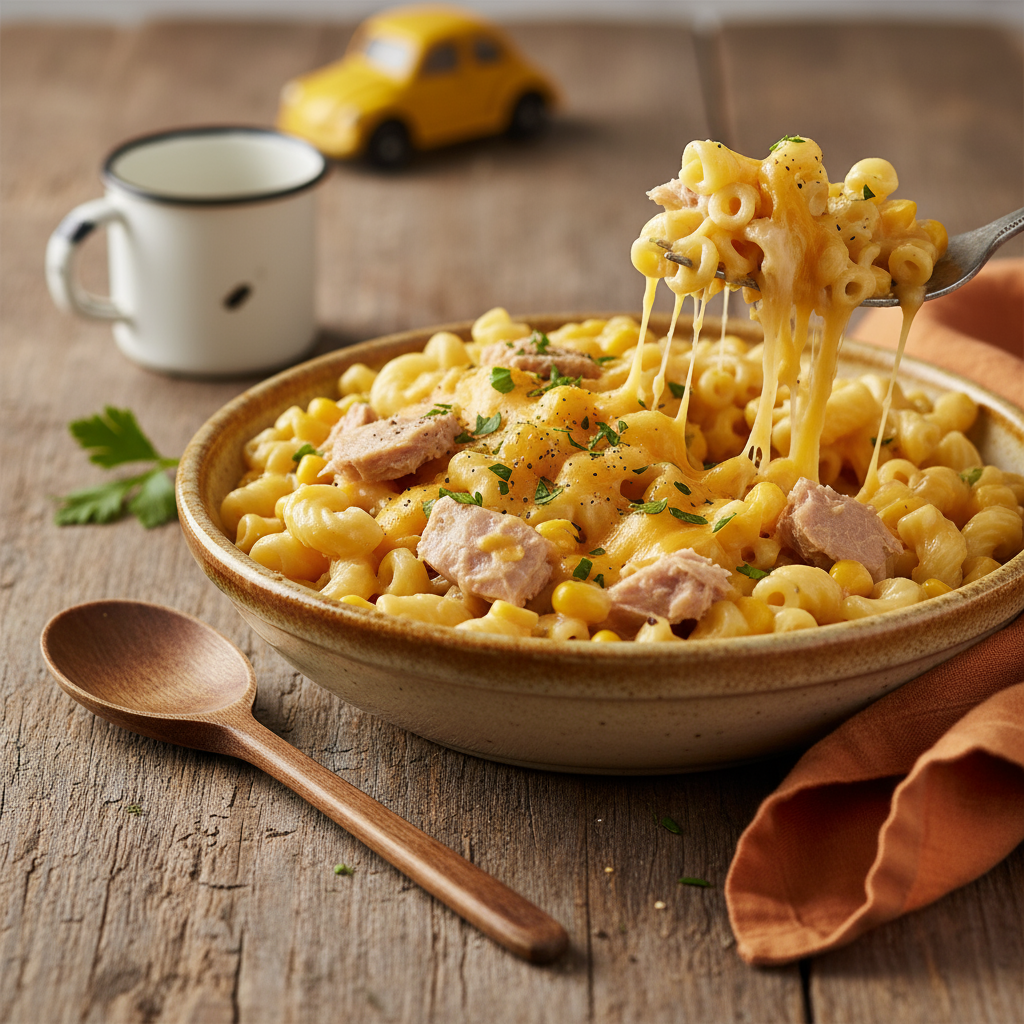 Tuna and creamed corn macaroni