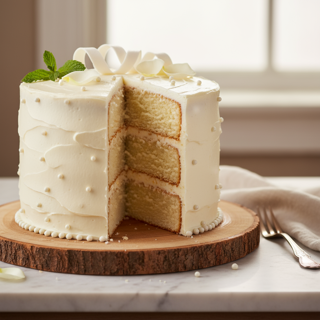 White birthday cake