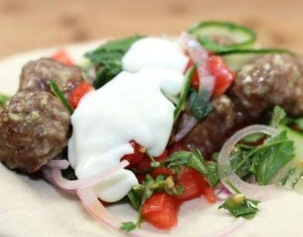 Lamb kofta kebabs with mint salad