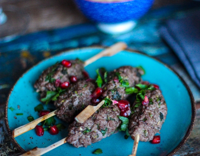 Beef kofta with raita