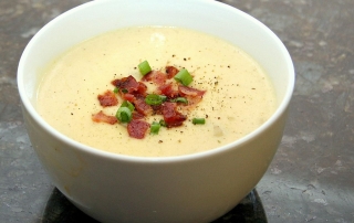 Potato bacon and leek soup
