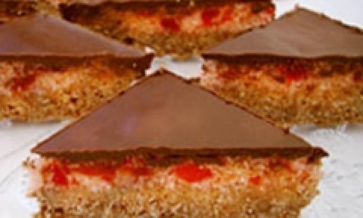 Cherry ripe slice